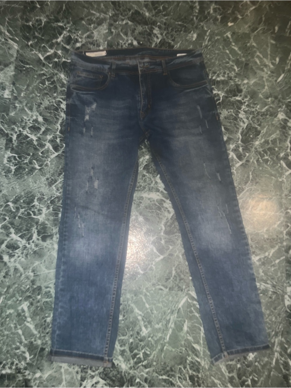 Off White Men's Blue Slim Fit Jeans